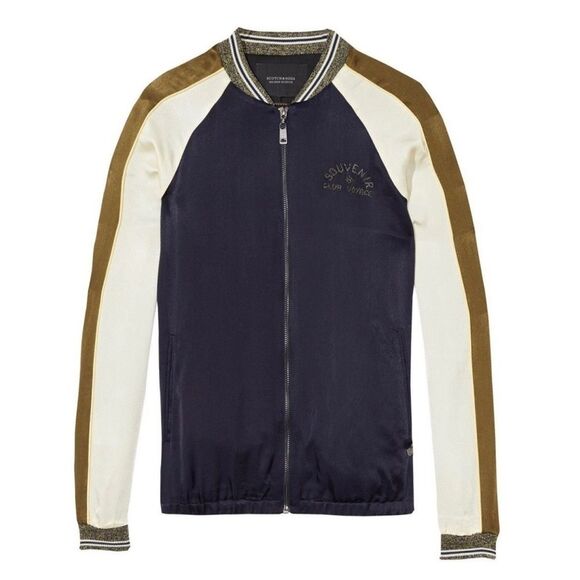 Maison Scotch Colour blocked bomber jacket - Picture 1 of 13